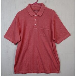 Mens Cyprus Club Polo Shirt Red White Short Sleeve Golf Size XL Cotton